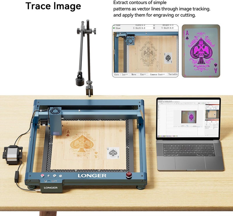 LONGER LightBurn Camera Kit for Laser Engravers – 5MP Time-Lapse Digital Camera with Precise Positioning, Multi-Task Engraving, and Preview Support for LightBurn - Image 5